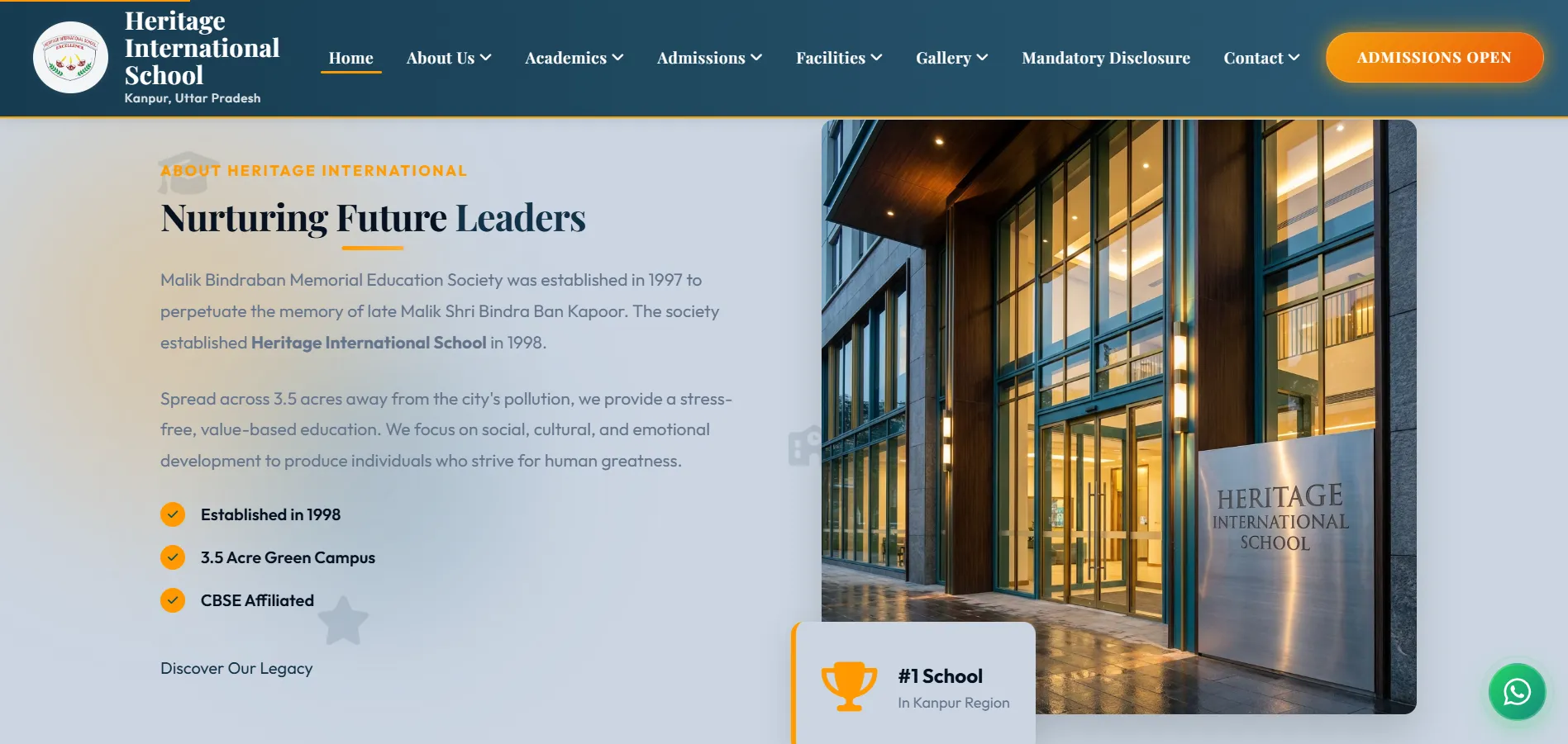 Heritage International School Website